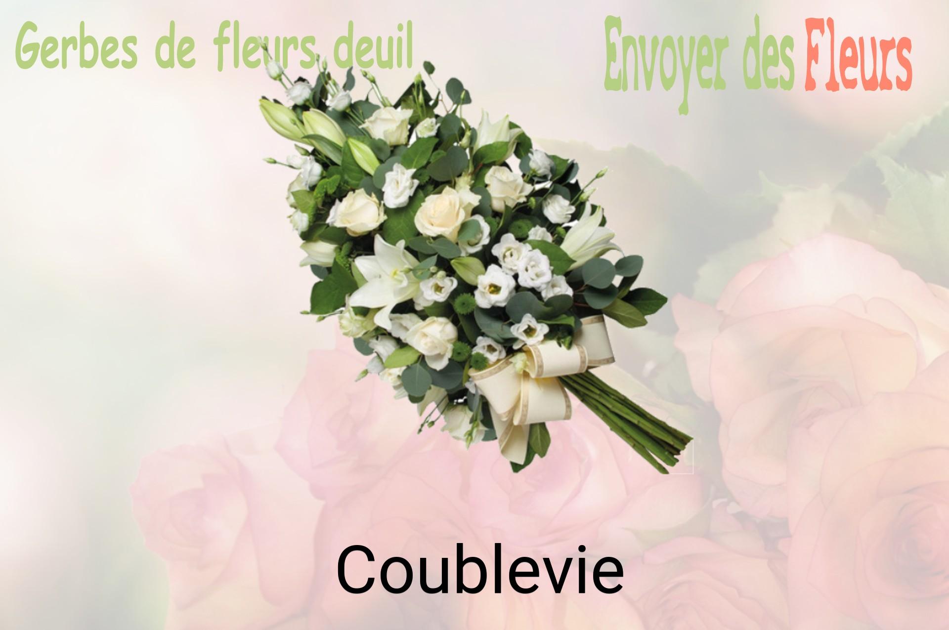 Gerbe de fleurs de deuil livrée à Coublevie
